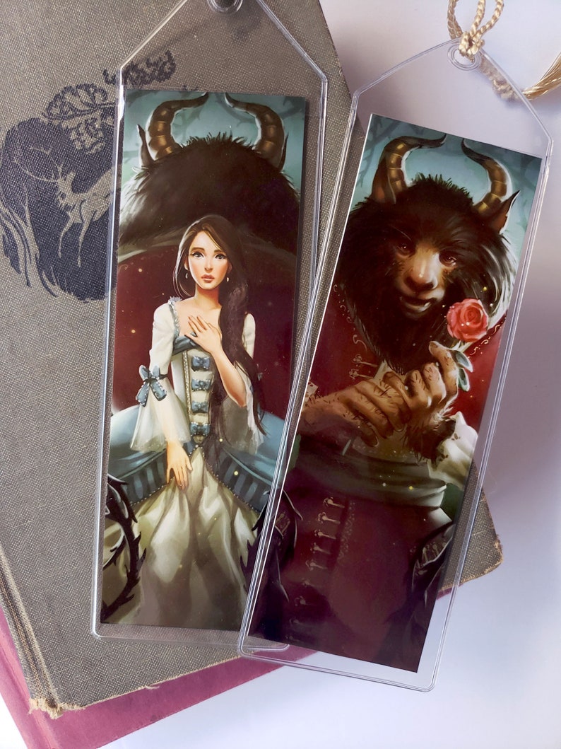 Beauty and the Beast Double Sided Bookmark - Etsy