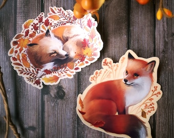 Autumn Fox Vinyl Sticker Fall