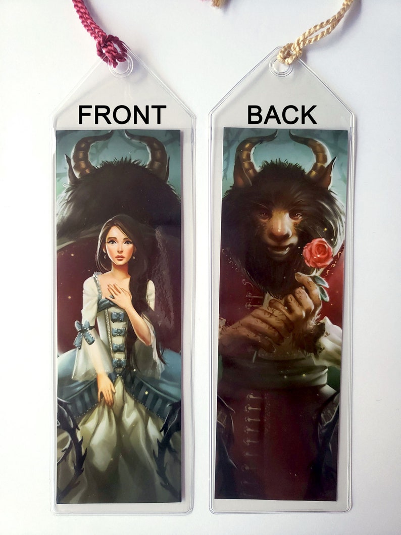 Beauty and the Beast Double Sided Bookmark - Etsy