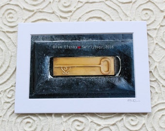 Gold Key, 5x7 matted print, 4x6 photo print in 5x7 mat, room art,  Greece, Santorini