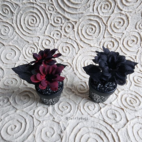 Gruselige MINI BLING Kunstblumen ~ Schwarz, Rot, Marienkäfer