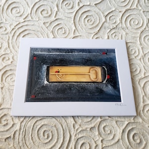 LADYBUGGED  PHOTO - Gold Key, 5x7 mat/4x6 photo, hand painted ladybugs, Greece, Santorini
