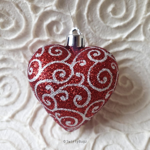 Glass Heart Ornament Etsy