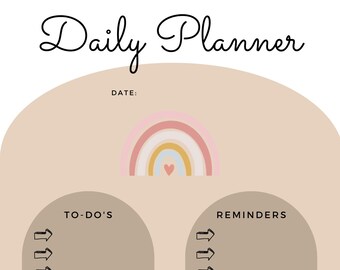 Rainbow digitale dagplanner I downloadbare dagelijkse planner I dagelijkse productiviteit I afdrukbare planner I iPad planner
