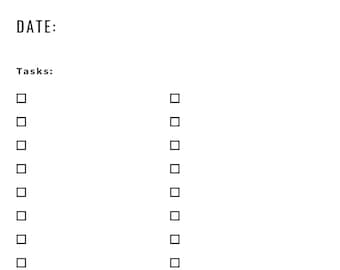 Eenvoudige, minimalistische digitale dagelijkse planner, afdrukbare dagelijkse planner, basisplanner, minimale planner, downloadbare dagelijkse planner