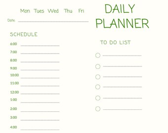 Groene bladeren Digitale dagelijkse planner I Downloadbare dagelijkse planner I Dagelijkse productiviteit I Afdrukbare planner I Ipad Planner