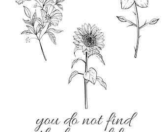 Minimalistische Bloem Quote Digitale Kunst I Bloem Art Print I Bloem Quote Digitale Kunst