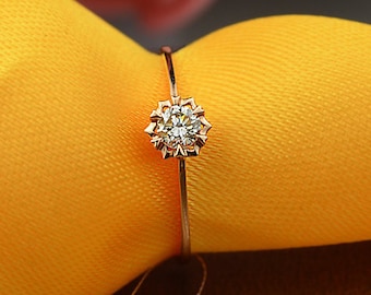 18k Rose Gold Diamond Engagement Ring Wedding Ring Diamond Ring Birthday Anniversary Valentine's