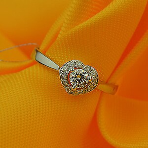 18 k Weissgold Diamant Verlobungsring Ehering Diamant Ring Herz