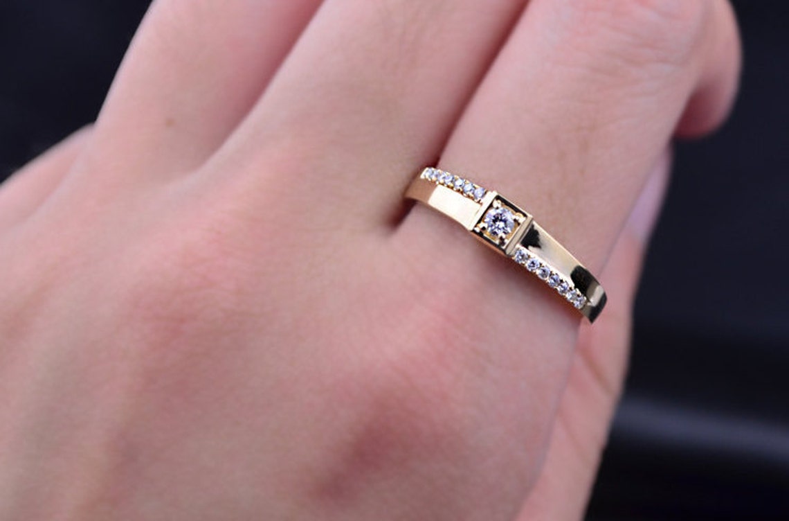 Wedding Bands His and Hers Set Couple Ring Set Matching Ring Etsy