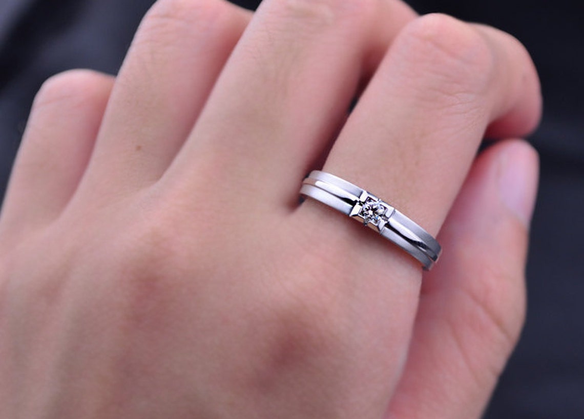 Wedding Bands His and Hers Set Couple Ring Set Matching Ring Etsy