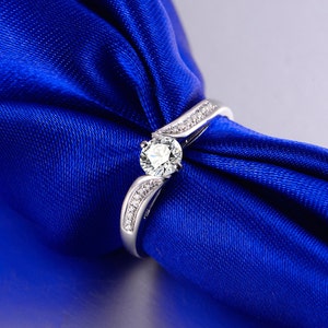 18 k Weissgold Diamant Ring Band Engagement Hochzeit Geburtstag Jubiläum Valentinstag
