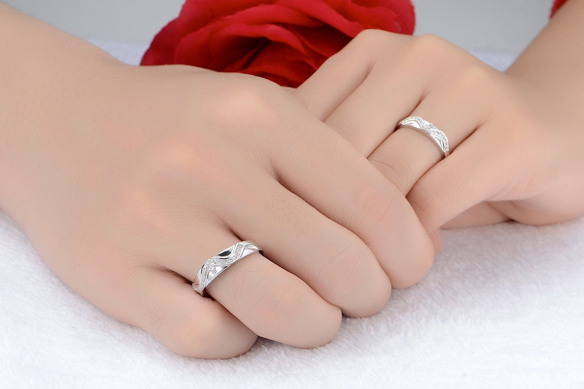 Wedding Bands His and Hers Set Couple Ring Set Matching Ring Etsy Canada