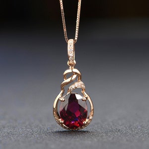 ルベライト レッド トルマリン ダイヤモンド 18K ローズ ゴールド 