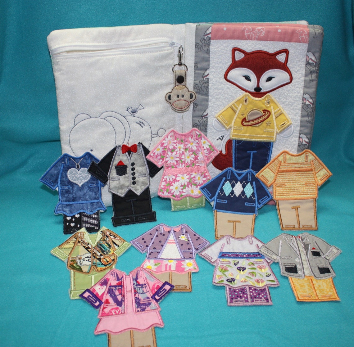 Dress up Doll Book Quilted Soft Book Cloth Doll Play Set Etsy