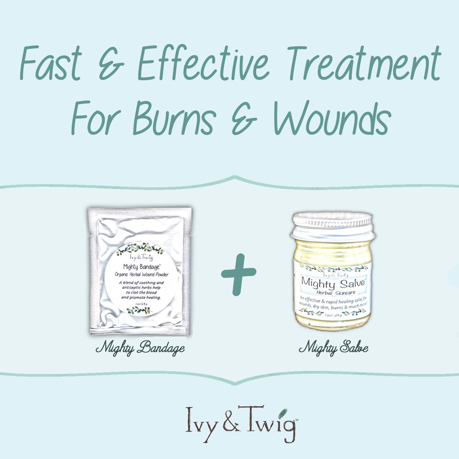 Mighty Bandage™ Organic Herbal Wound Powder Stops Bleeding Etsy