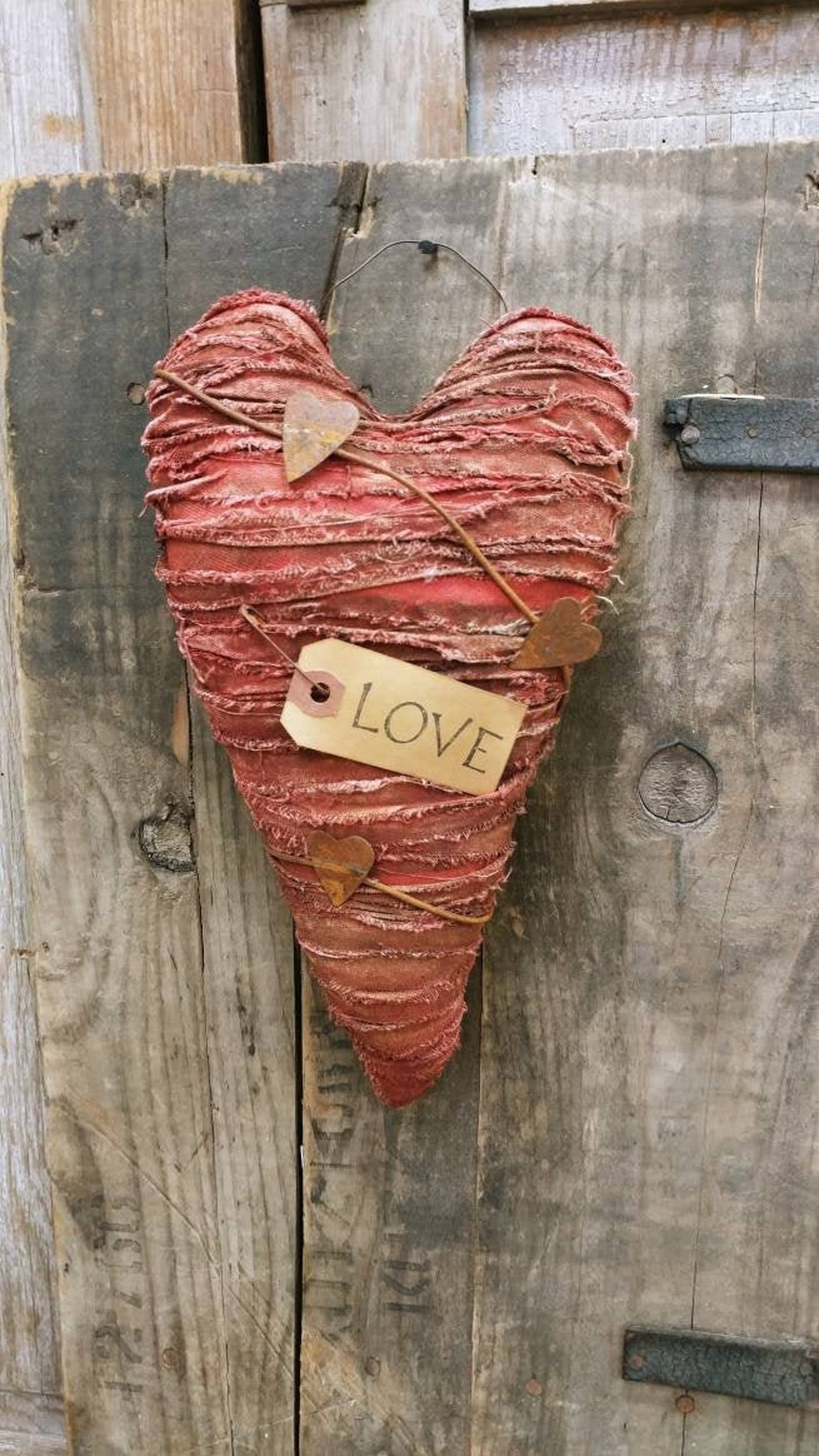 Primitive heart Valentines day Heart Red heart | Etsy