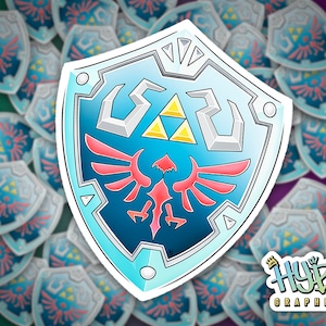 Legend of Zelda Breath of the Wild Hyrule Shield Matte Vinyl Decal Sticker // FREE SHIPPING! // Great for laptops, scrapbooking and more!