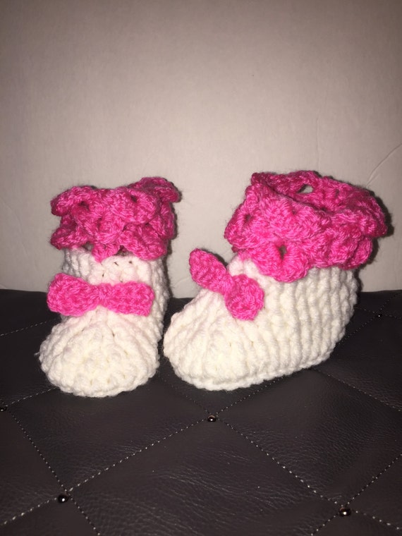 hand crochet baby booties