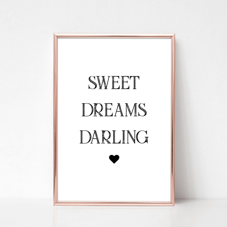 Sweet Dreams Darling Wall Art Print Love Bedroom Decor Etsy
