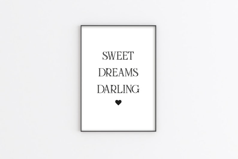 Sweet Dreams Darling Wall Art Print Love Bedroom Decor Etsy
