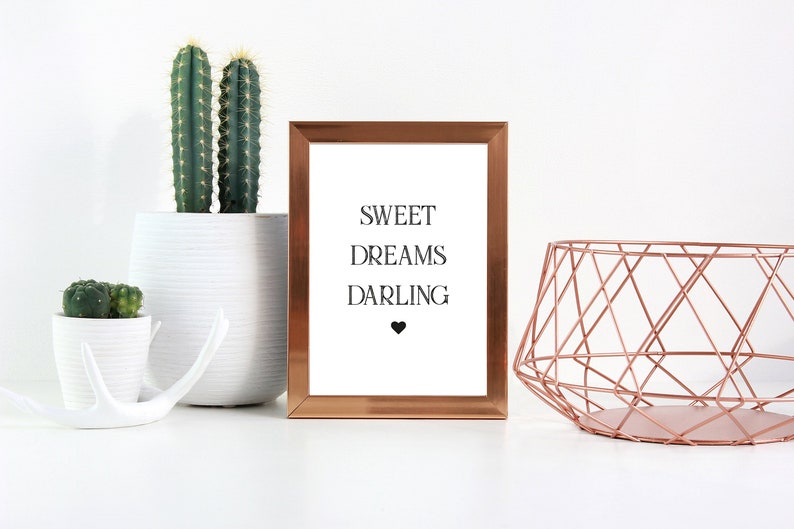 Sweet Dreams Darling Wall Art Print Love Bedroom Decor Etsy