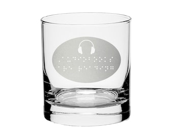 Braille Audiobooks Are Reading Etched Glassware