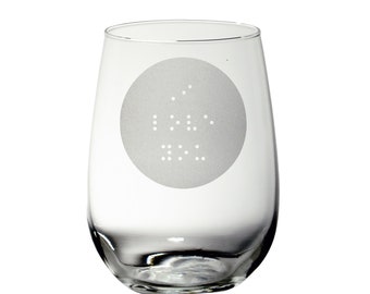 Custom Braille Glass - Visually Impaired Glass Artwork - Braille Glassware - Artwork for the Blind