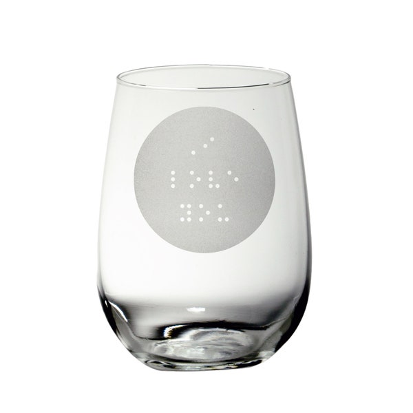 Custom Braille Glass - Visually Impaired Glass Artwork - Braille Glassware - Artwork for the Blind