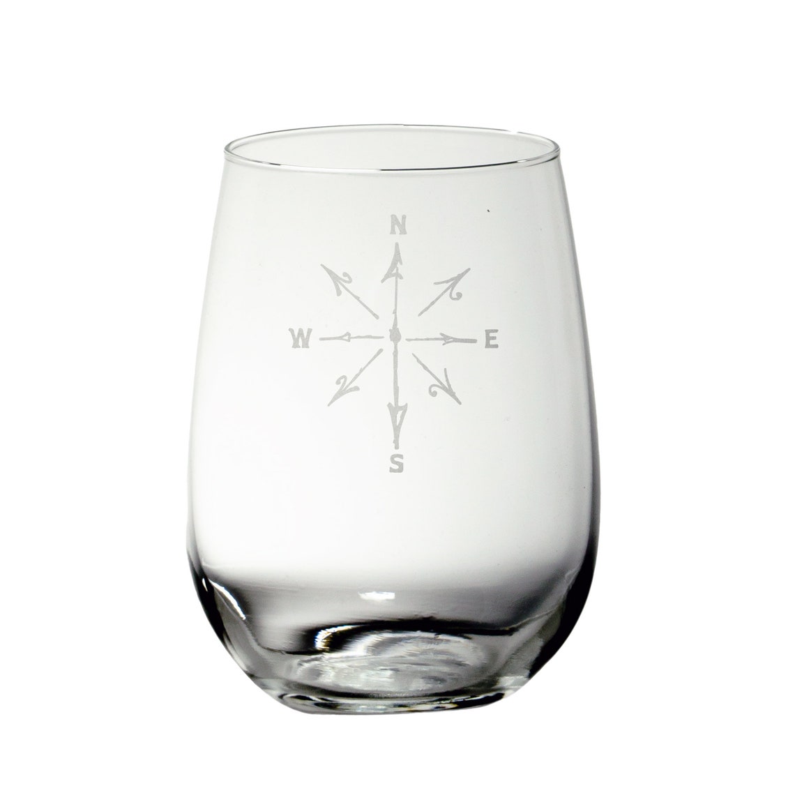 Compass Glass Nautical Glass Directional Glass Travel Etsy