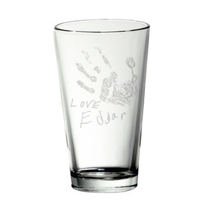 Personalized Child's Hand Print Glass