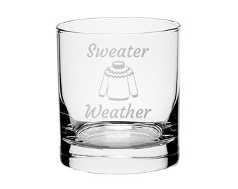 Sweater Weather Sand Carved Glassware