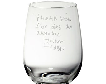 Personalized Teacher Gift Etched Glass