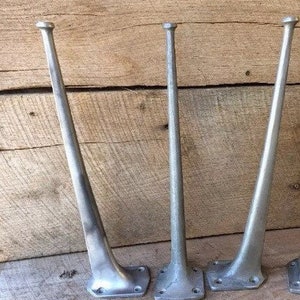 SET OF 3 Industrial Coffee Table Cast Aluminum Iron Legs Leg Vintage Like Shelby Williams base salvage iron
