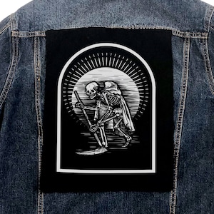 デス タロット バックパッチ、パンク パッチ、パンク パッチ、縫い付けパッチ、ジャケット用パッチ、ジャケット パッチ、キャンバス パッチ、ジャケット用パッチ パンク