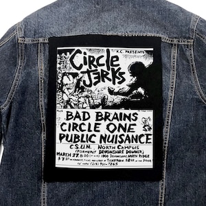 Circle Jerks Old Punk Flyer Back Patch, Patches, Sew, Patch, Punk Accessories, Punk Patches, punk vest, Anarchist, Feminist, Socialist, DIY