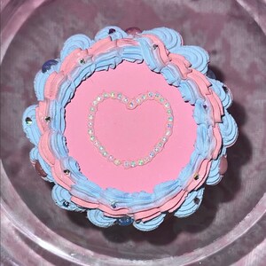 Mini Cake Box - Vintage Fake Cake Trinket Box - Decoración Prop - Pastel falso blanco azul rosa