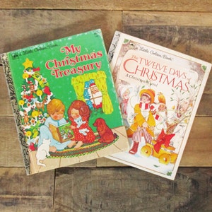 Pair of Vintage Children&#39;s Christmas Books. Little Golden Books - &#39;My Christmas Treasury&#39; and &#39;The Twelve Days of Christmas&#39;.