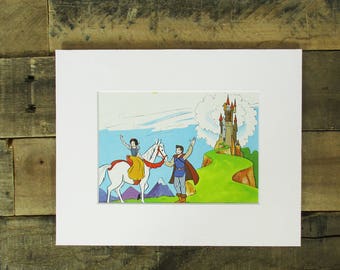 Vintage Snow White 8 x 10 Print. Perfect Vintage Children's Book Artwork / Decor for a Snow White Nursery or a Disney Nursery.