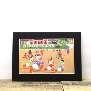 1960&#39;S Disneyland Print, featuring Donald Duck. 5 x 7 Retro Disney Illustration.