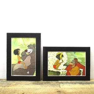 Pair of Vintage Jungle Book 5 x 7 Prints - Disney Children&#39;s Book Prints.