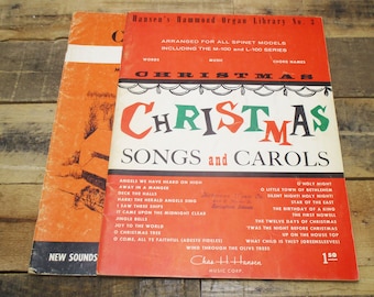 TWO Vintage Christmas Music Booklets - Christmas Carol Sheet Music for Organs. Includes a HUGE List of Popular Christmas Titles!