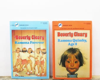 TWO Vintage Ramona Quimby Books, by Beverly Clearly. Dell Yearling Editions from the 80s.