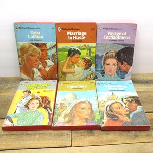 Set of SIX Travel-Inspired Vintage Harlequin Romance Novels - by Various Authors.