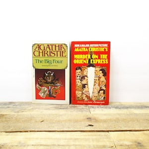 Set of Two Vintage Agatha Christie Paperbacks - Murder on the Orient Express and The Big Four.