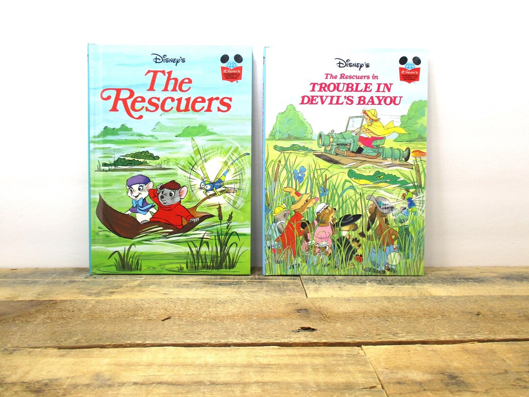 The Rescuers Book Devil Pair of 1980s Disney Books the Rescuers and the Rescuers in Trouble in ...