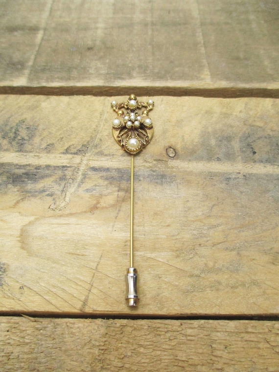 Vintage Florenza Stick Pin - Gold Toned Stick Pin… - image 5