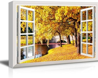Window View Canvas Etsy