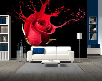 Red Rose Wallpaper Etsy Red Rose Wallpaper Etsy