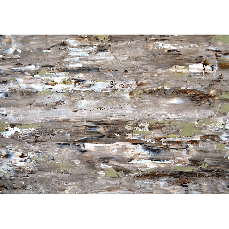 wall26 Removable Wall Mural Brown and Green Abstract Art Painting Self-adhesive Large Wallpaper